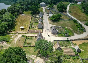 English village drone summer