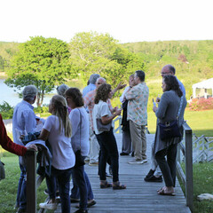 Guests boardwalk eel river view