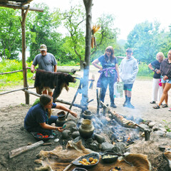 Educators cooking arbor homesite guests