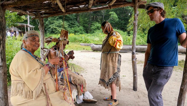 Homesite indigenous crafts demonstration shade arbor homesite guests