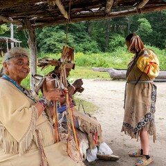 Homesite indigenous crafts demonstration shade arbor homesite guests