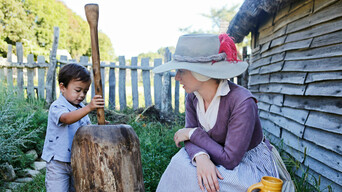 English village pilgrim child kitchen garden