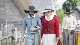 Pilgrims arm and arm english village