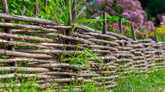 Wattle fence garden