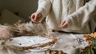 Fall wreath making Adobe Stock 863211968
