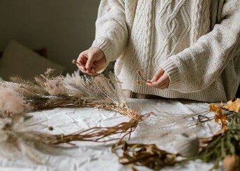 Fall wreath making Adobe Stock 863211968