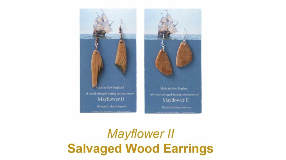 Mayflower ii salvaged wood earrings