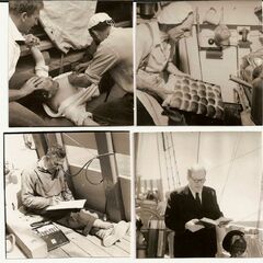 Collage of images depicting life aboard mayflower