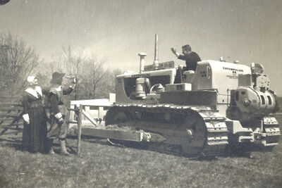 1957 Harry on bulldozer